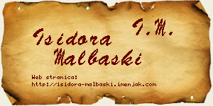 Isidora Malbaški vizit kartica